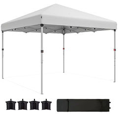 10' x 10' Pop Up Canopy with Sidewalls, Roller Bag, Height Adjustable Instant Tent for Outdoor, Garden, Patio, Black