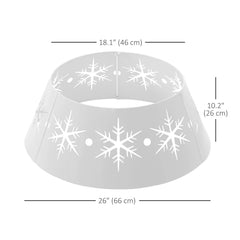 26" Christmas Tree Base Cover, Christmas Tree Collar with Hollow Snowflake Patterns for Home Decoration, White