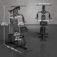 Multi-Exercise Home Gym Station with 99lbs Weight Stack, for for Back, Chest, Arms, Full Body Workout