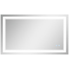 40" x 24" LED Bathroom Mirror, Dimmable Lighted Wall-Mounted Mirror, with 3 Colour, Smart Touch, Plug-in, Vertical or Horizontal Hanging