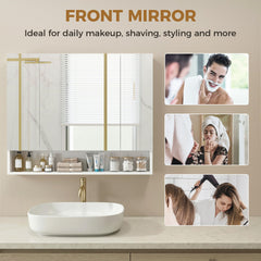 Wall Mounted Bathroom Medicine Cabinet with Mirror and Adjustable Shelves, Grey