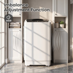 9.93 lbs Full Automatic Washing Machine with 8 Preset Programs-White