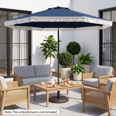 9 FT Patio Umbrella with Sun-Protective Canopy for Patio Garden Pool-Navy