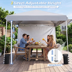 9 ft x 9 ft Pop Up Canopy Tent with 8 Ground Stakes 4 Wind Ropes and Carry Bag, for Outdoor Party-White