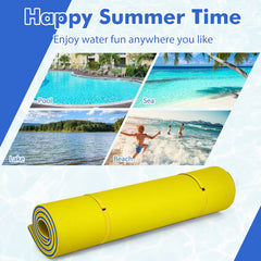9 ft x 6 ft 3 Layer Floating Water Pad Foam Mat -Yellow