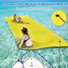 9 ft x 6 ft 3 Layer Floating Water Pad Foam Mat -Yellow