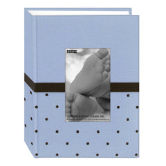 Pioneer Photo Albums BEM-100B Embroidered 100 Pocket Frame Fabric Cover Photo Album, Baby Blue