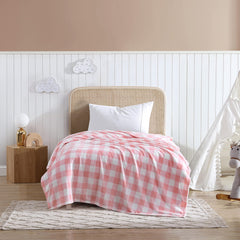 Eddie Bauer Home | Kids Collection | Blanket-Ultra Cozy Fleece, Machine Washable Easy Care, Twin, Poppy Plaid