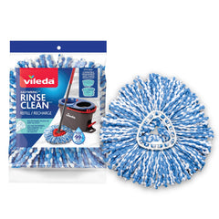 Vileda EasyWring RinseClean Mop Head Refill | Machine Washable & Reusable Mop Refill | Spin Mop Replacement Head | Safe and Effective on All Floor Types