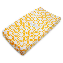 American Baby Company Heavenly Soft Chenille Fitted Contoured Changing Pad Cover, Yellow Gotcha, for Boys and Girls