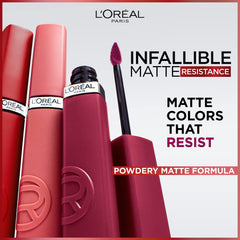 L'Oréal Paris Liquid Lipstick, Intense Colour, Longwear Matte Formula with Hyaluronic Acid, Transfer- and Smudge-Resistant, 5ml, Shade: First Kiss 600