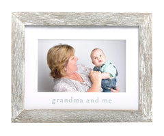 Pearhead Grandma and Me Rustic Keepsake Frame, Gender-Neutral Picture Frame, Nursery Décor, First, Holiday Gifts, 4" x 6"
