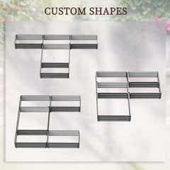 Steel Raised Garden Bed, Set of 5 Large Box Planters for Outdoor Plants Vegetables Flowers Herbs, 8x8x1ft, Black