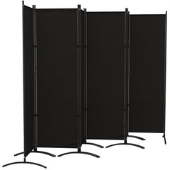 6 Panel Folding Room Divider, UV30+ Privacy Screen, Indoor Outdoor Privacy Panel with Stable Base, Beige