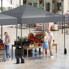 9.5 x 9.5 Feet Pop up Canopy Tent with Adjustable Heights-Gray