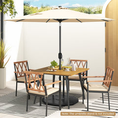 9 ft Outdoor Market Patio Table Umbrella Push Button Tilt Crank Lift-Beige