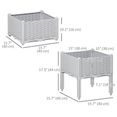 1 Piece Raised Garden Bed PP Raised Flower Bed Vegetable Herb Grow Box Stand Brown