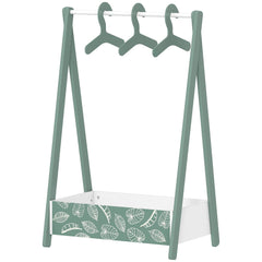 Kids Clothing Rack with Storage Shelf, Hangers, for Nursery Room, Living Room, Playroom, Green