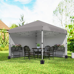 10' x 10' Pop Up Canopy with Sidewalls, Roller Bag, Height Adjustable Instant Tent for Outdoor, Garden, Patio, Black