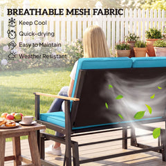 Outdoor Glider Bench for 2 Person, Patio Glider Loveseat with Thick Cushions for Garden Balcony Porch, Dark Grey