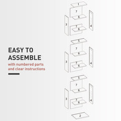 Media Storage Cabinet, 9-Tier Tall Narrow DVD Shelf with 6 Adjustable Shelves, Black