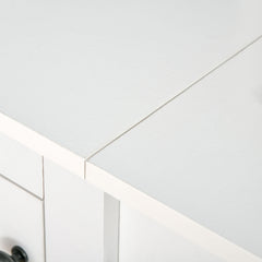 Computer Desk with Storage, 47 Inch Farmhouse Home Office Desk with Open Shelves and 2-Tier Cabinet, White