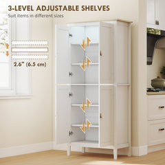 69.5" Tall Kitchen Pantry Storage Cabinet with Motion Sensor LED Light, Modern Kitchen Pantry Cabinet, Green