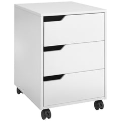3 Drawer File Cabinet, Mobile Vertical Filing Cabinet with Wheels, Printer Stand with Storage for Home Office, Oak