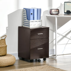 Mobile Filing Cabinet, Vertical File Cabinet with 2 Drawers, Wheels, for Letter or A4 File, Natural