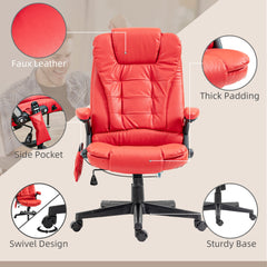 Executive Massage Chairs Heated High Back Reclining Office Chair Swivel Leather Adjustable Vibrating Furniture Black