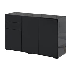 Kitchen Sideboard Storage Cabinet, Modern Coffee Bar with Push-Open Design and 2 Drawers for Living Room, White
