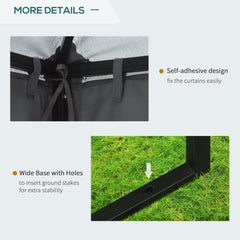 10' x 10' Patio Gazebo Outdoor, Canopy Shelter with Double-tier Roof, Pavilion Sidewalls for Garden Events, Brown