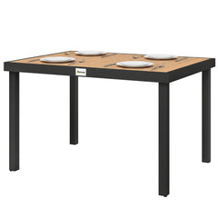 Aluminum Outdoor Dining Table for 6, Patio Rectangular Table, 55" W x 35.5" D x 29.25" H, Black