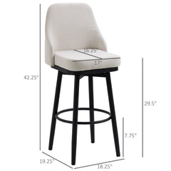 Extra Tall Bar Stools Set of 2, Modern 360° Swivel Barstools, Dining Room Chairs with Steel Legs Footrest, Charcoal Grey