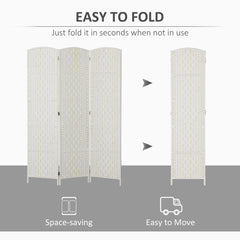 6ft Folding Room Divider, 3 Panel Wall Partition with Wooden Frame for Bedroom, Home Office, Natural
