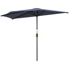 9.8ft Half Umbrella Semi Round Patio Parasol with Crank Handle, Top Vent for Garden, Balcony- NO BASE INCLUDED, Green