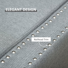 Upholstered Flip Top Storage Bench Fabric Ottoman for Bedroom, Living room, Dark Grey