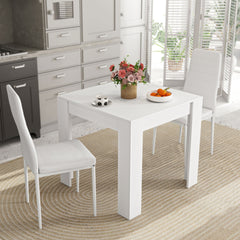 Dining Table Set for 2, Square Kitchen Table and Chairs, Dining Room Table and PU Leather Upholstered Chairs, Black