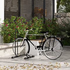 Vertical & Horizontal Bike Rack Bicycle Storage Stand with Adjustable Hooks, Fits 6"-28" and 700c Bikes