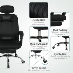 Ergonomic Executive High Back Office Chair with Footrest,Lumbar Support,Grey