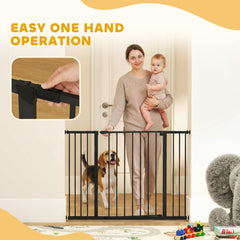 Pressure Fit Dog Gate Pet Barrier for stairs doorway, 29.9''- 42.1'' Width White
