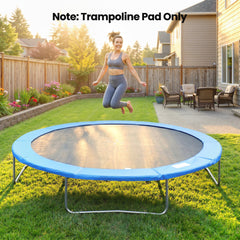Trampoline Pad, 14FT Replacement Trampoline Safety Pad Mat Spring Cover, Water-Resistant, UV-Resistant, Tear-Resistant, No Holes for Pole, Blue