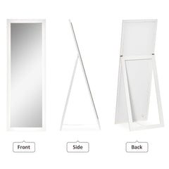 58" x 20" Full Length Mirror with Frame, Floor Standing Mirror, Rectangular Full Body Mirror for Bedroom, Living Room, Brown