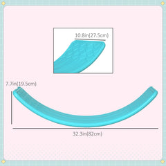32.3" Balance Board, Wobble Board Kids Curvy Rocker Board, Ended Preschool Learning Montessori Waldorf Toy, Ages for 3-6 Years Old, Blue