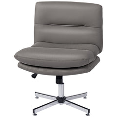 Armless Office Chair, Criss Cross Chair with Adjustable Height & Tilt Function for Home Office, Study, Grey