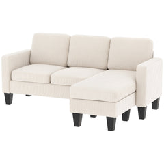 Sectional Sofa, L Shaped Couch, with Changeable Chaise or Ottoman, Dark Grey