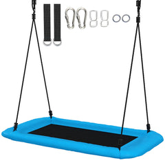 Nest Swing Adjustable Ropes Tree Straps Basket Swing for Kids, 58" x 30", 660 lbs Capacity for Indoor Outdoor, Blue