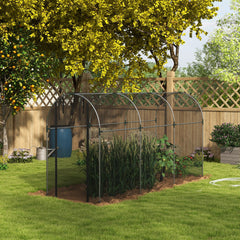 Galvanized Steel Crop Cage, Plant Protection Tent with Zippered Door, 4' x 4', Black