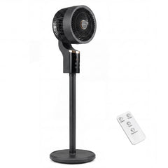 Compact Oscillating Standing Fan with 70° Oscillation and 90° Tilt for Home Office-Black