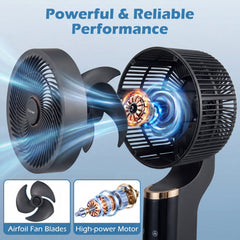 Compact Oscillating Standing Fan with 70° Oscillation and 90° Tilt for Home Office-Black